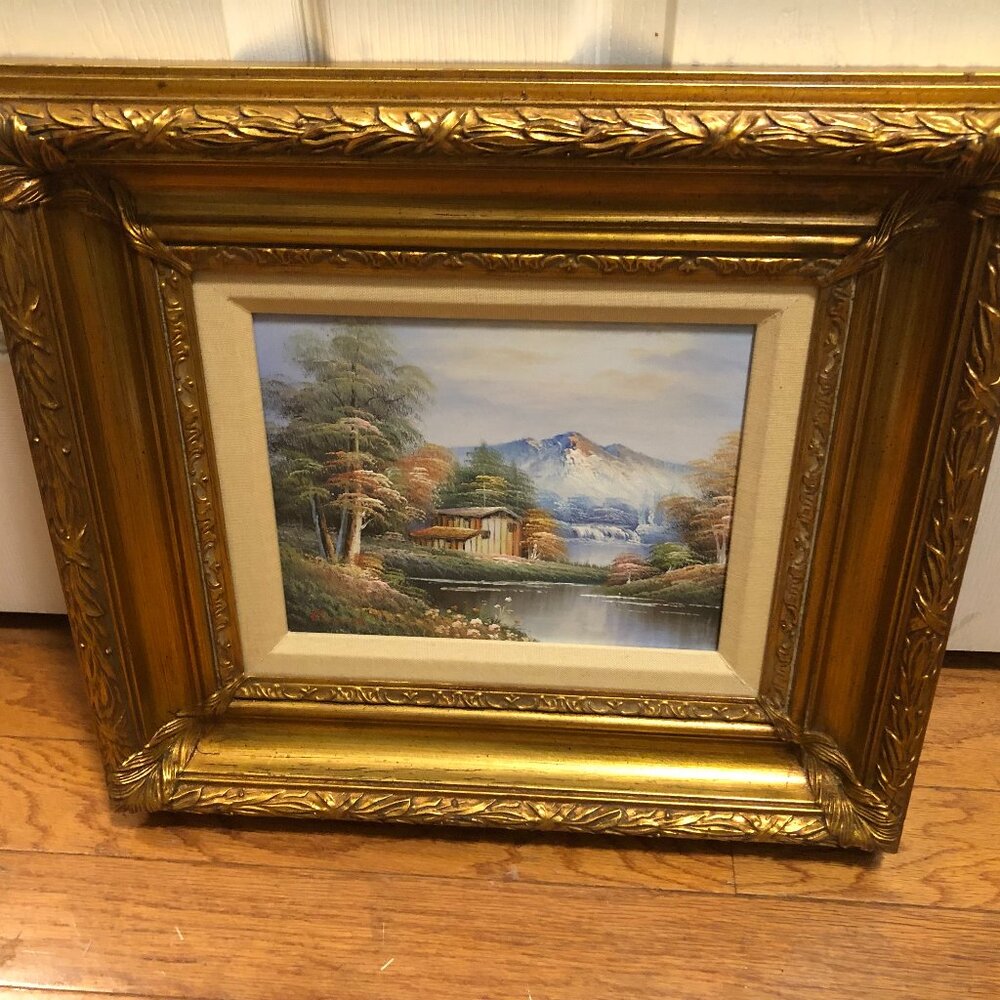 oil painting on canvas with gold frame 8" X 10"